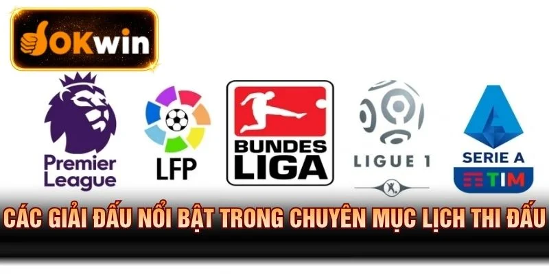 Các giải đấu nổi bật trong Lịch thi đấu